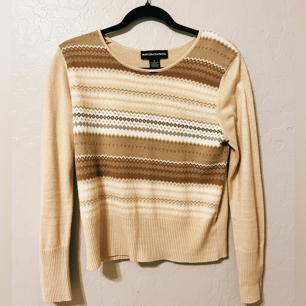 Tan Patterned Norton McNaughton sweater